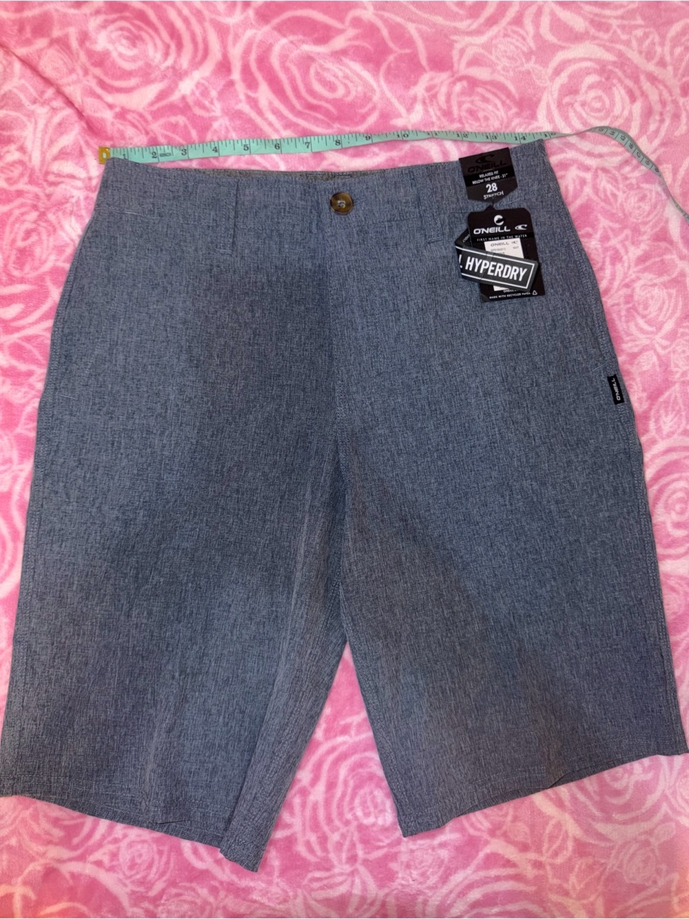O'Neill Men's Heather Gray Flat Front Performance Shorts